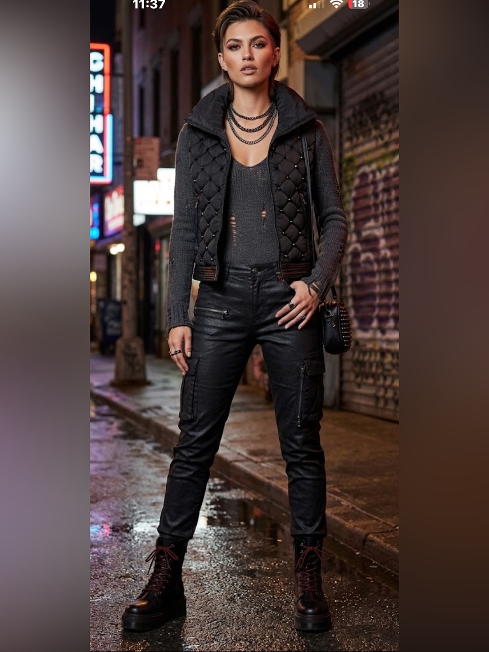 Bebe black vest with matte black studs xs